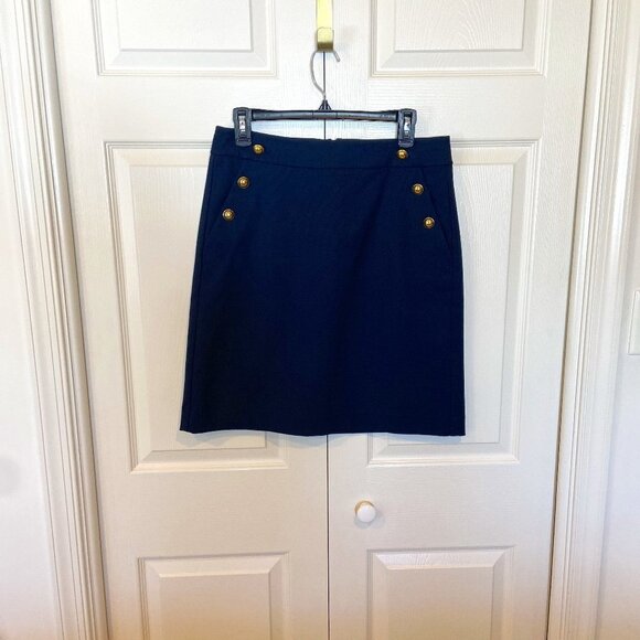 Loft Outlet Women's Admiral Pocket Navy Pencil Skirt Sailor Navy Size 8 - Picture 2 of 9